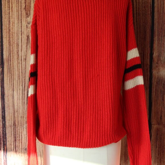 Ultra Flirt Womens Sweater, London, Red and White and Black, Size Medium - Picture 11 of 13